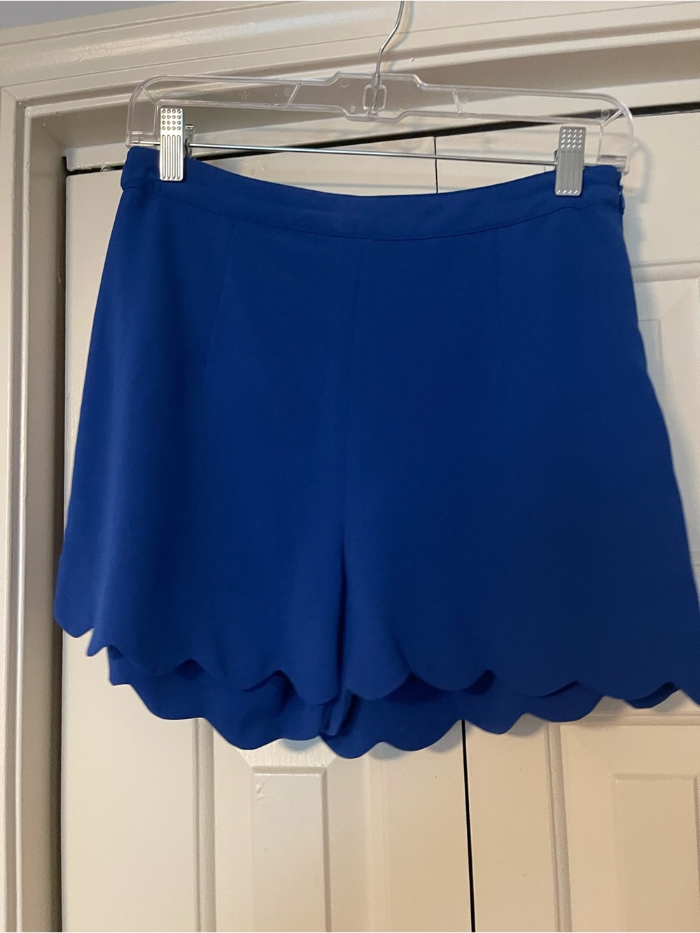 Royal Blue Scallop Hem Women’s Shorts